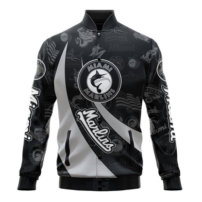 Miami Marlins - Major League Baseball AOP Varsity Jacket V3 - All-Over-Printed Jacket