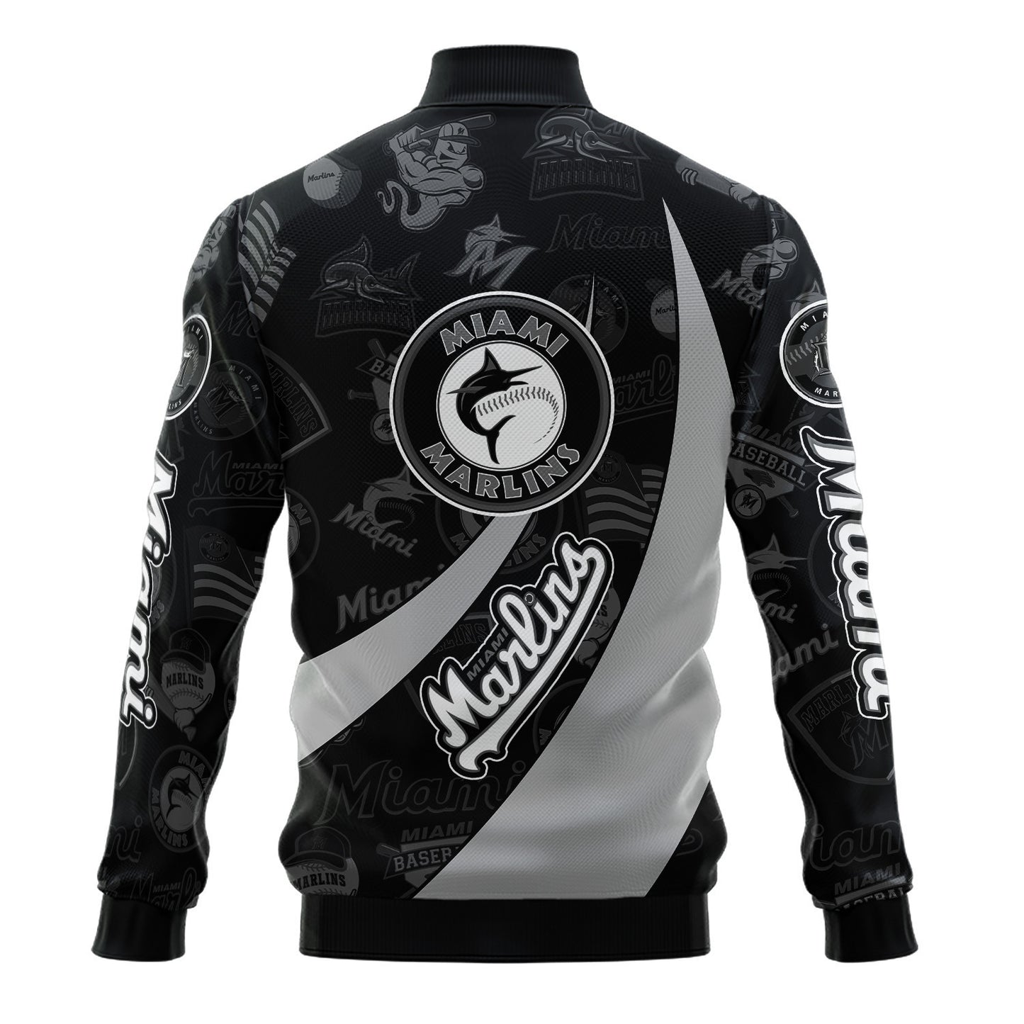 Miami Marlins - Major League Baseball AOP Varsity Jacket V3 - All-Over-Printed Jacket