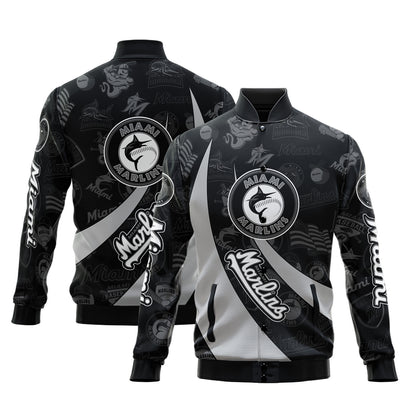 Miami Marlins - Major League Baseball AOP Varsity Jacket V3 - All-Over-Printed Jacket