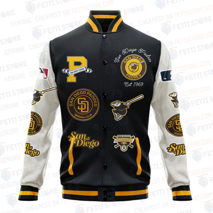 San Diego Padres - Major League Baseball AOP Varsity Jacket V2 - All-Over-Printed Jacket