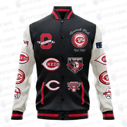 Cincinnati Reds - Major League Baseball AOP Varsity Jacket V2 - All-Over-Printed Jacket