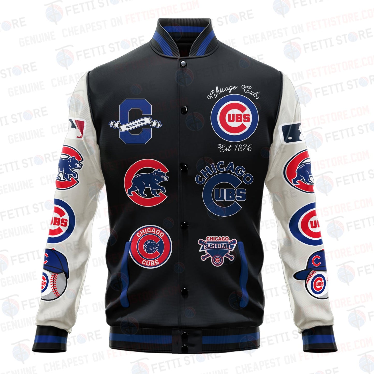 Chicago Cubs - Major League Baseball AOP Varsity Jacket V2 - All-Over-Printed Jacket