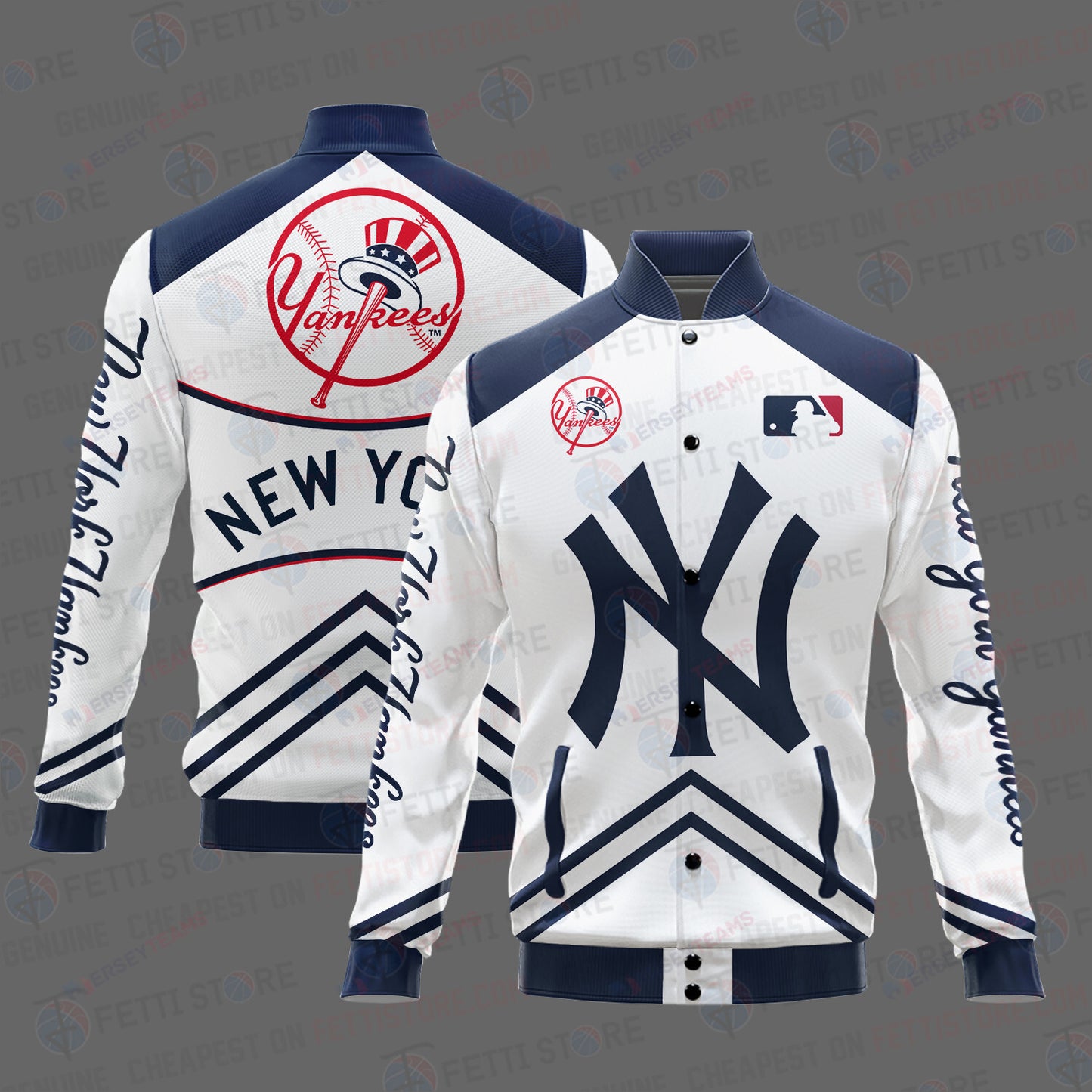 New York Yankees - Major League Baseball AOP Varsity Jacket V4 - All-Over-Printed Jacket