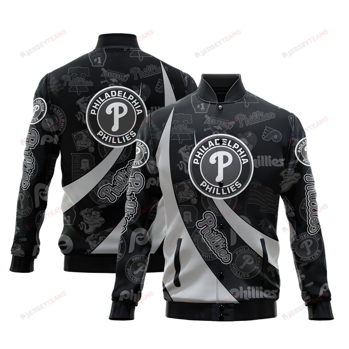 Philadelphia Phillies - Major League Baseball AOP Varsity Jacket V3 - All-Over-Printed Jacket