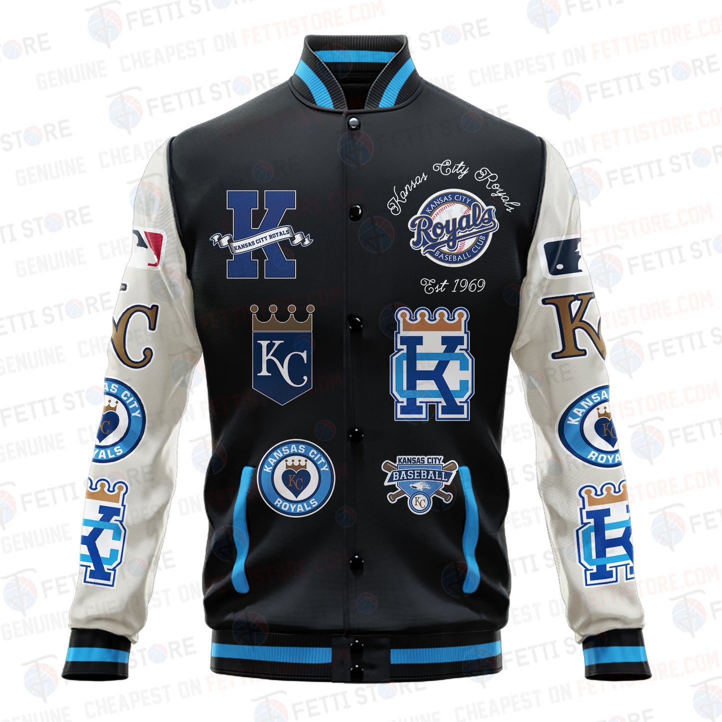 Miami Marlins - Major League Baseball AOP Varsity Jacket V2 - All-Over-Printed Jacket