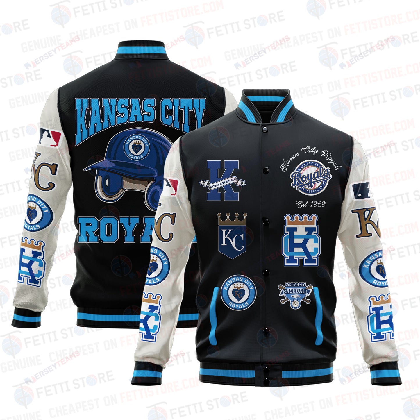Miami Marlins - Major League Baseball AOP Varsity Jacket V2 - All-Over-Printed Jacket