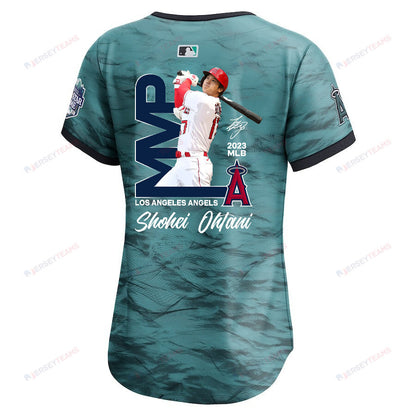 Shohei Ohtani 17 Los Angeles Angels Signed MVP 2023 All-Star Game Limited Player Women Jersey - Teal