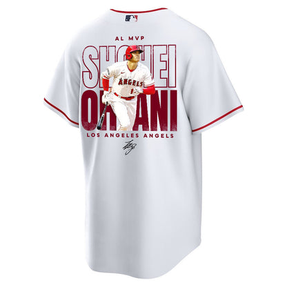 Shohei Ohtani 17 Los Angeles Angels Signed Name 2023 Home Player Men Jersey - White