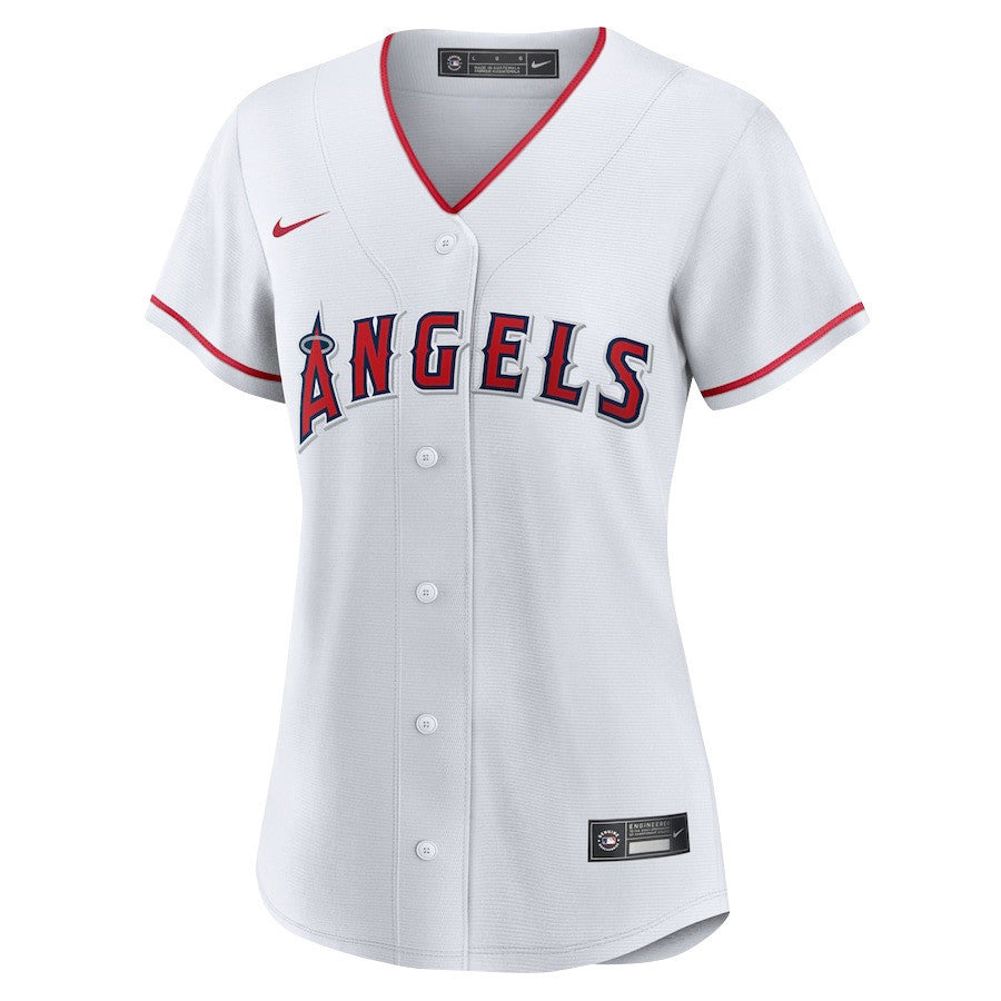 Shohei Ohtani 17 Los Angeles Angels Signed Name 2023 Home Player Women Jersey - White