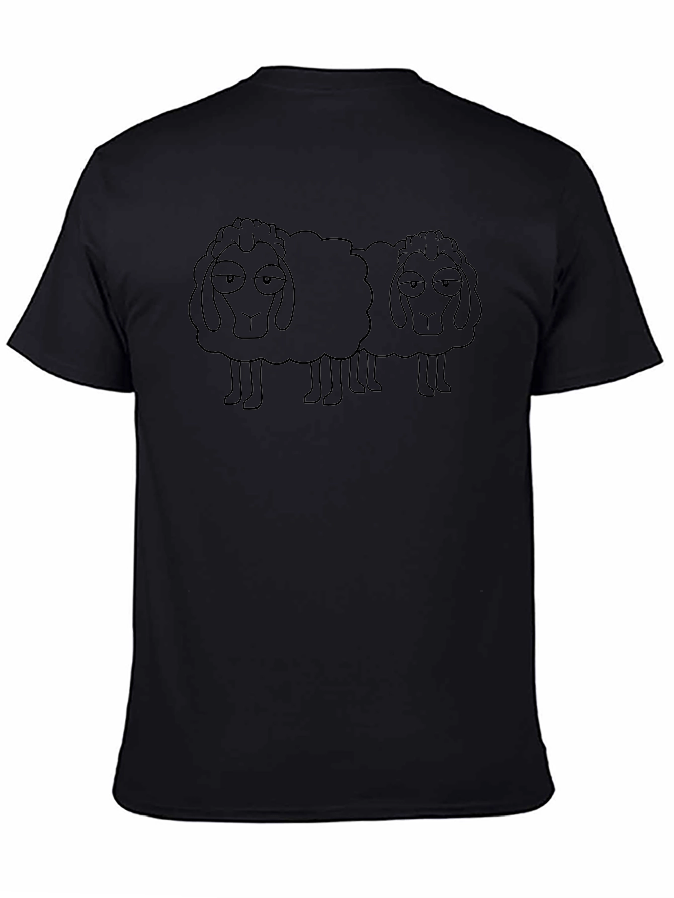 Two Sheep Graphic Tee - Black Cotton Blend