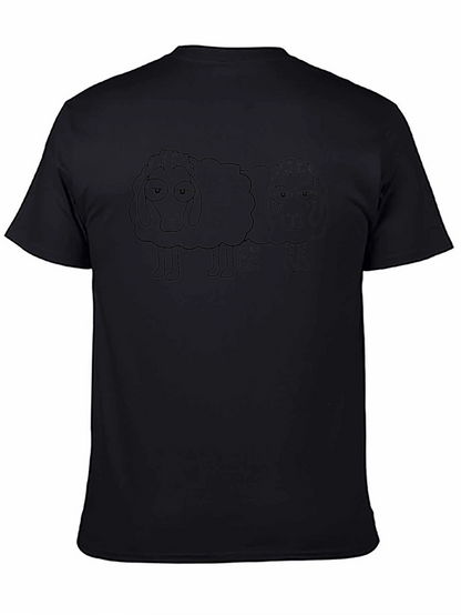 Two Sheep Graphic Tee - Black Cotton Blend