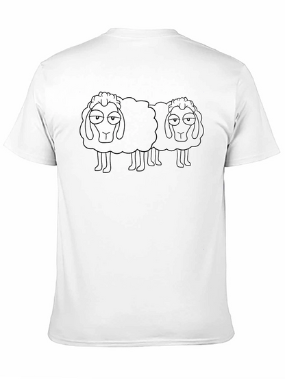 Two Sheep Graphic Tee - Black Cotton Blend