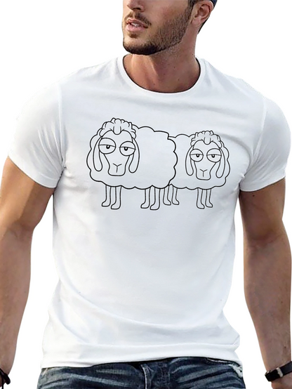 Two Sheep Graphic Tee - Black Cotton Blend