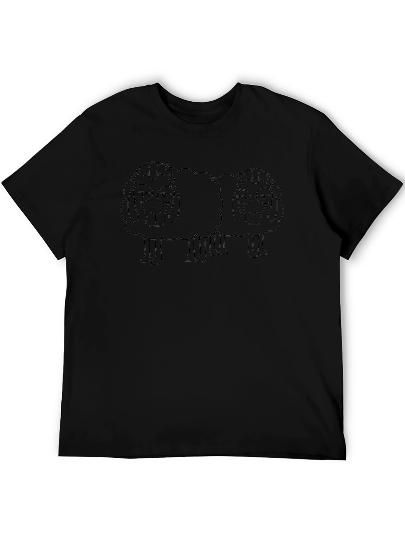 Two Sheep Graphic Tee - Black Cotton Blend