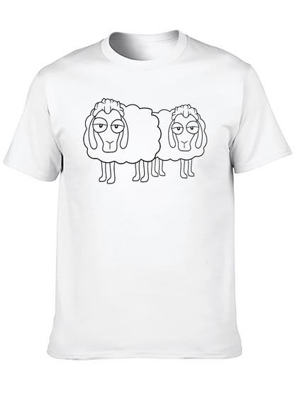 Two Sheep Graphic Tee - Black Cotton Blend