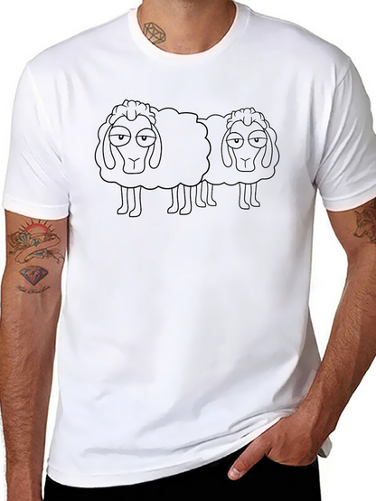 Two Sheep Graphic Tee - Black Cotton Blend