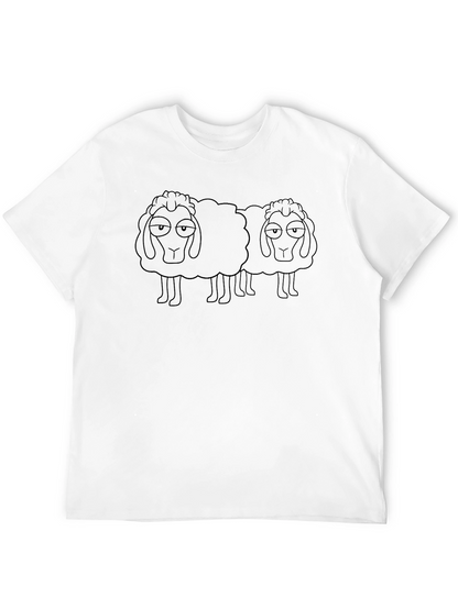 Two Sheep Graphic Tee - Black Cotton Blend