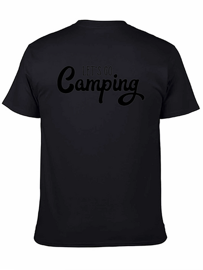 Lets Go Camping T-Shirt - Black Crew Neck