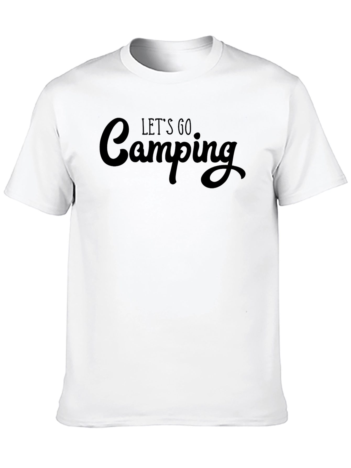 Lets Go Camping T-Shirt - Black Crew Neck