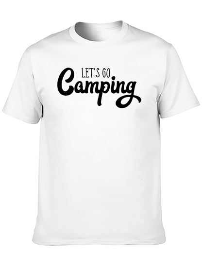 Lets Go Camping T-Shirt - Black Crew Neck