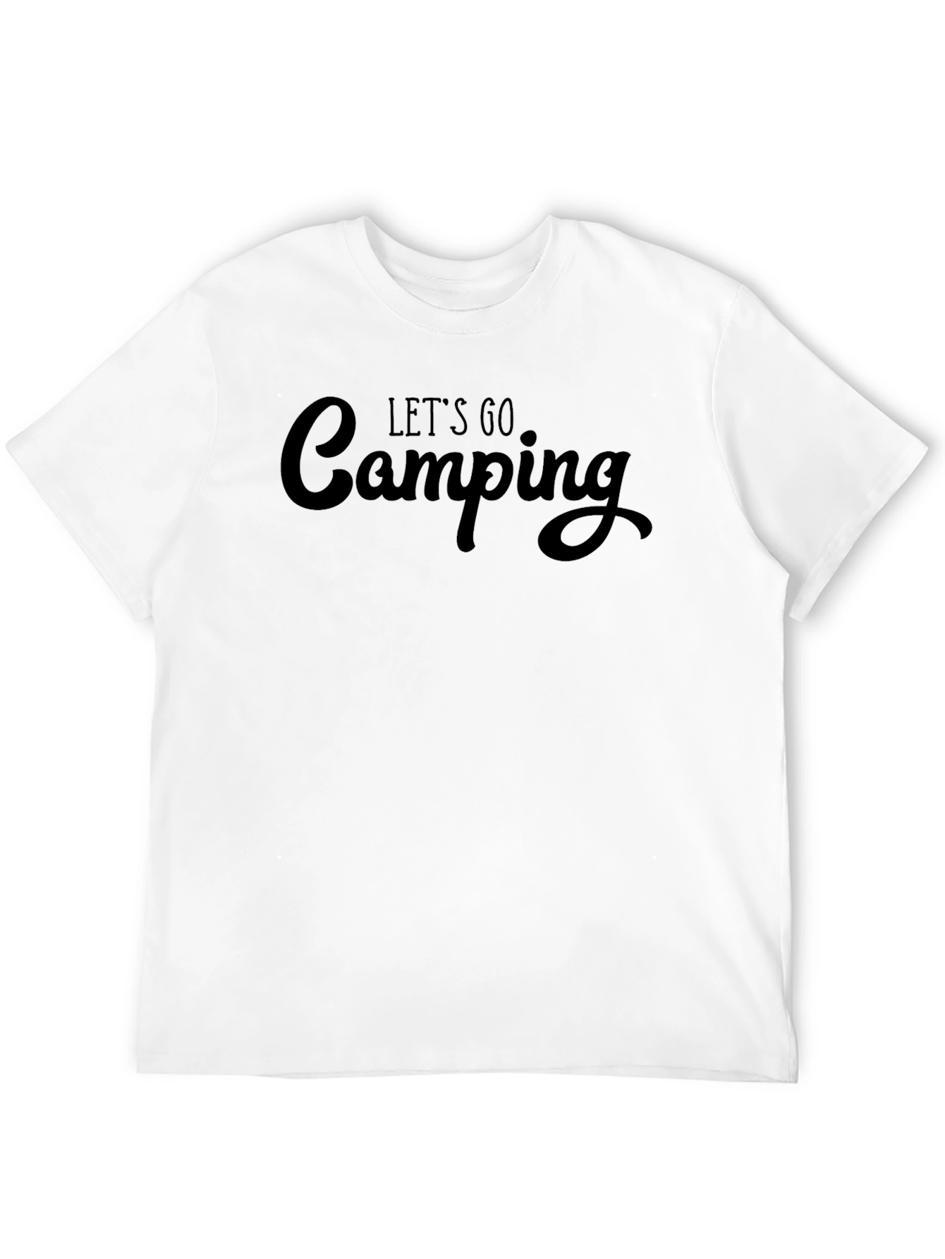 Lets Go Camping T-Shirt - Black Crew Neck
