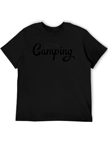 Lets Go Camping T-Shirt - Black Crew Neck