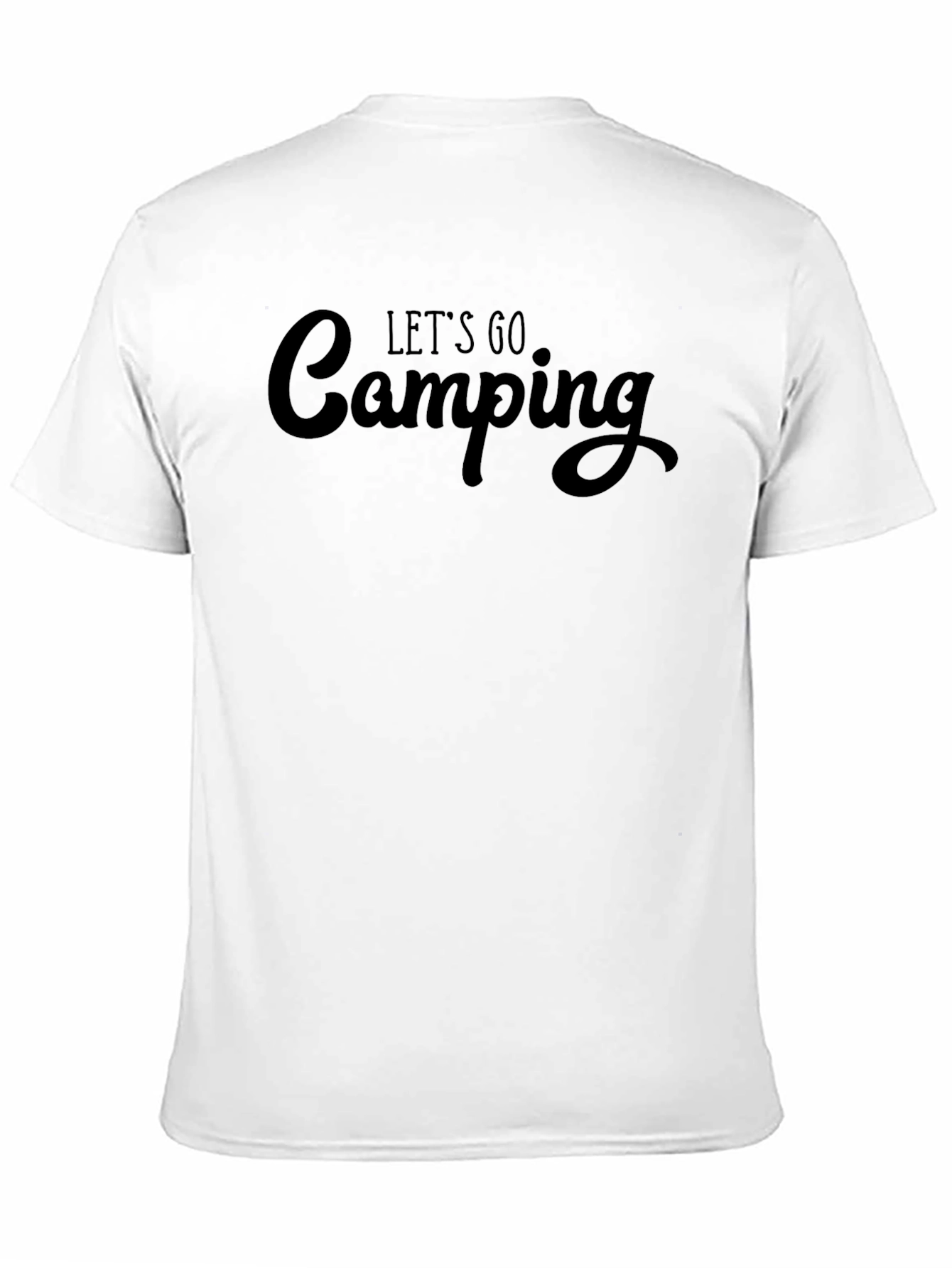 Lets Go Camping T-Shirt - Black Crew Neck