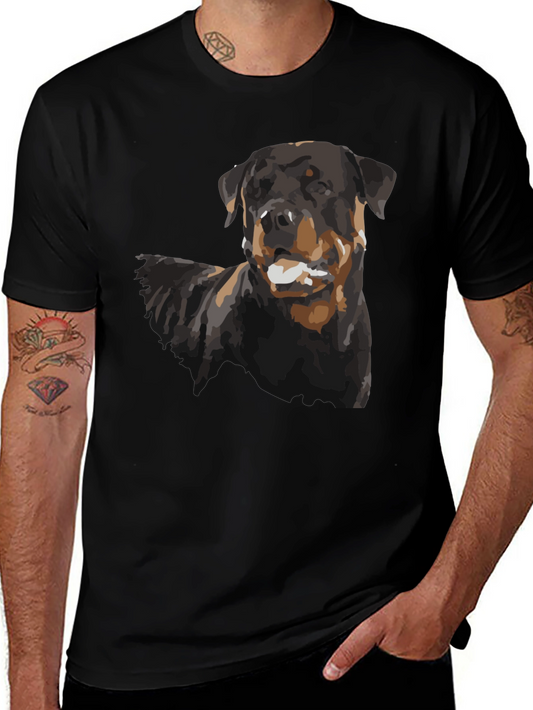 Rottweiler Dog Graphic Black T-Shirt