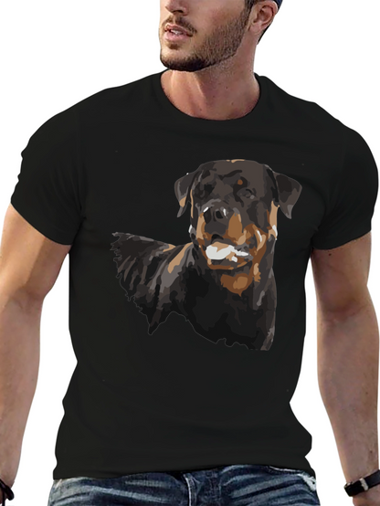 Rottweiler Dog Graphic Black T-Shirt