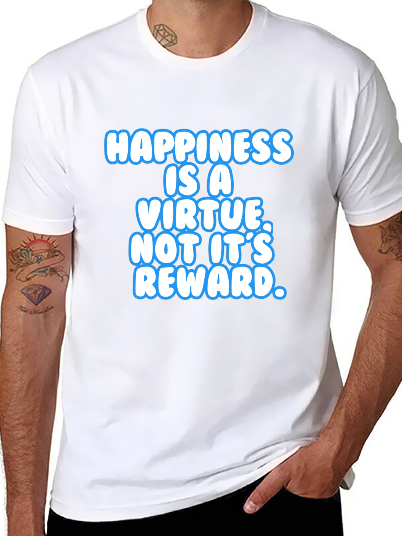 Happiness Is A Virtue Black T-Shirt