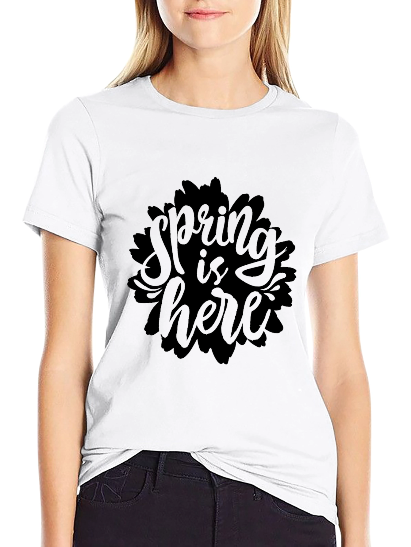 Spring is Here Black Graphic Tee