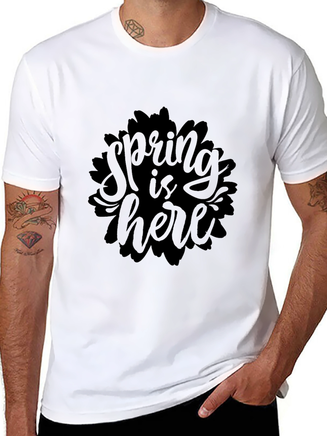 Spring is Here Black Graphic Tee
