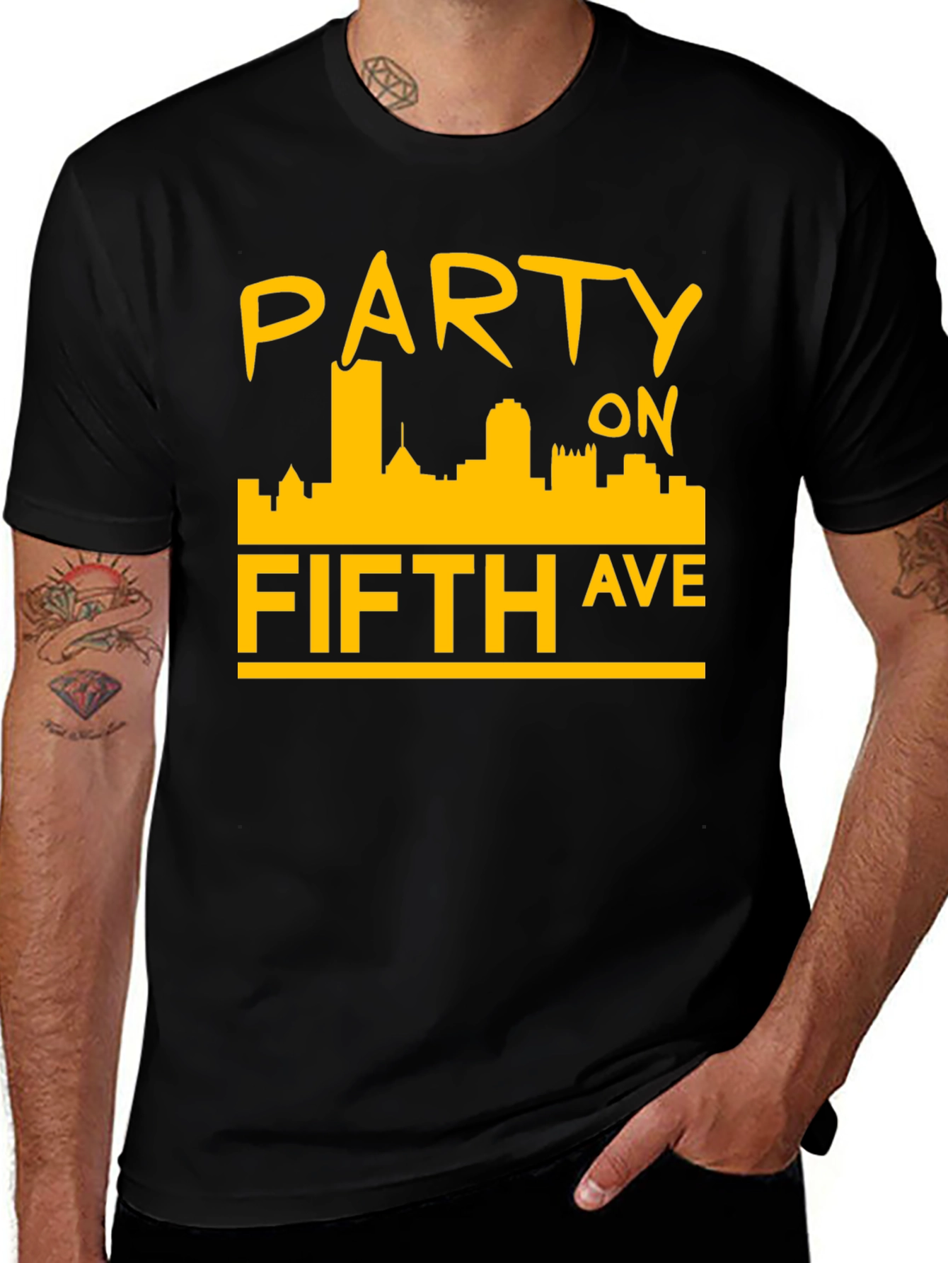 Party on Fifth Ave. Black T-Shirt
