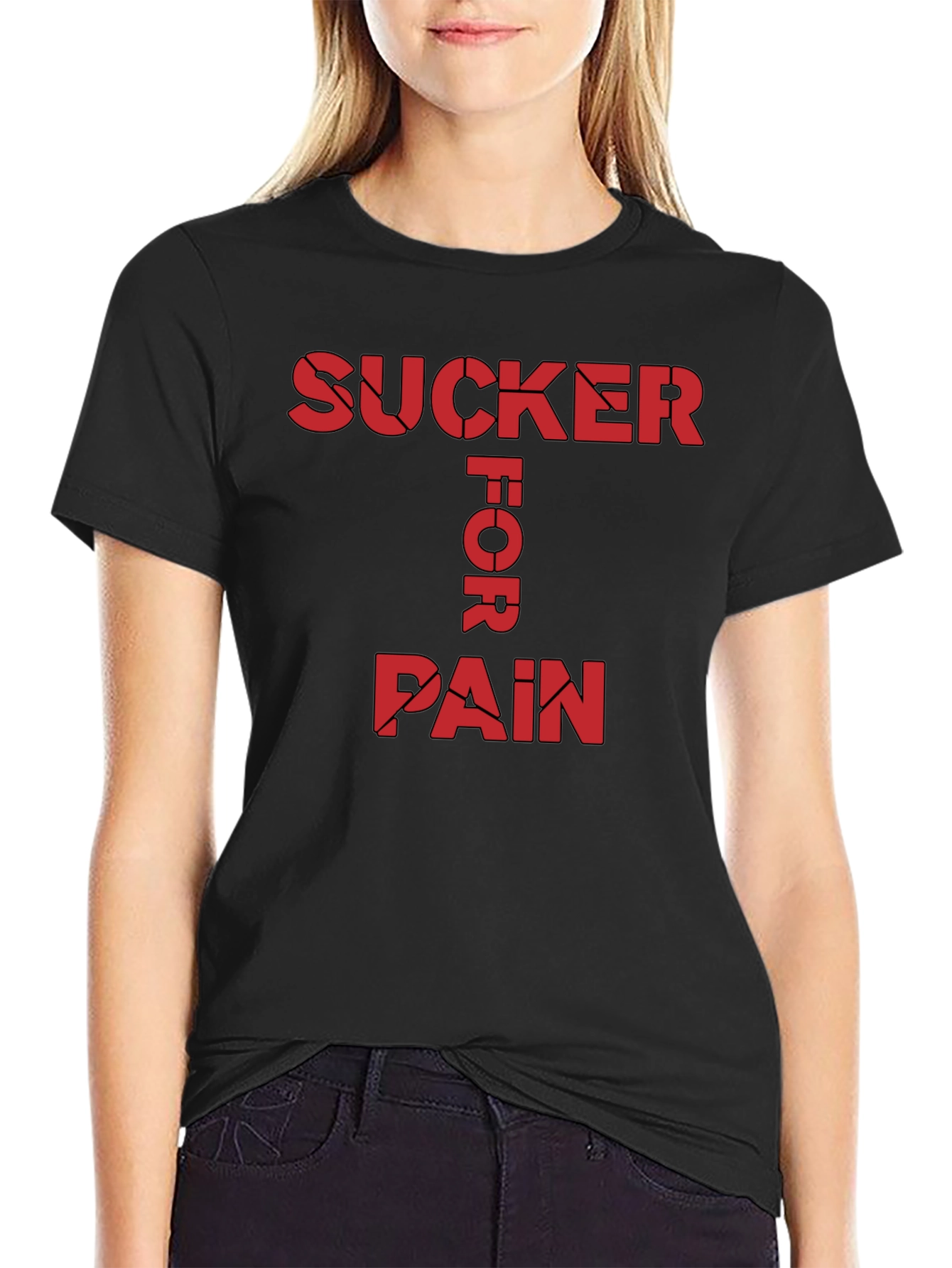 Sucker For Pain Black Graphic Tee Shirt