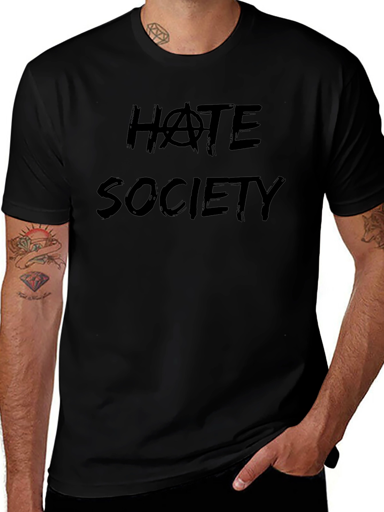 Hate Society Graphic Tee - Bold Statement T-Shirt