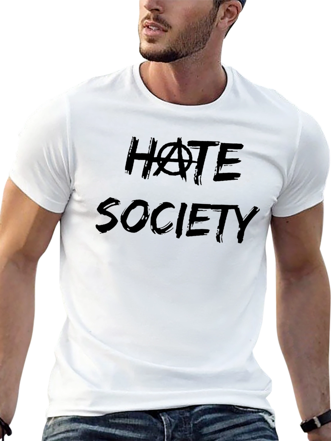 Hate Society Graphic Tee - Bold Statement T-Shirt