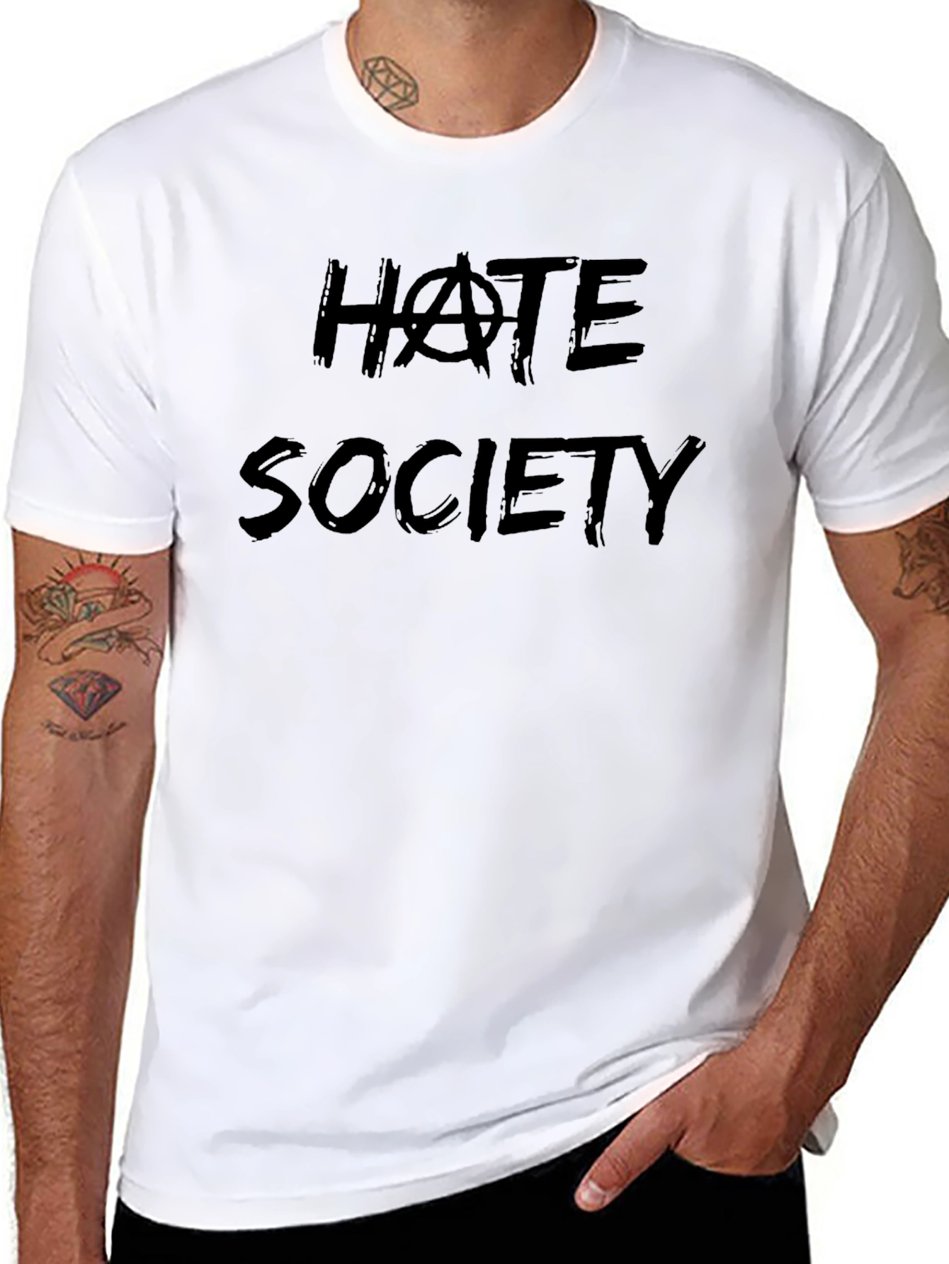 Hate Society Graphic Tee - Bold Statement T-Shirt