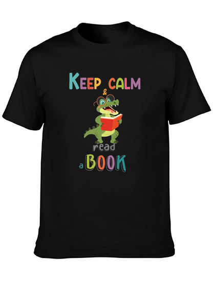 Keep Calm Read a Book Alligator Graphic T-Shirt