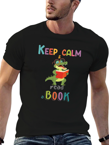 Keep Calm Read a Book Alligator Graphic T-Shirt