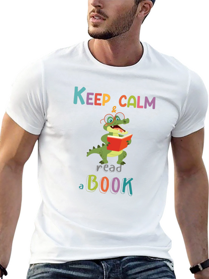 Keep Calm Read a Book Alligator Graphic T-Shirt