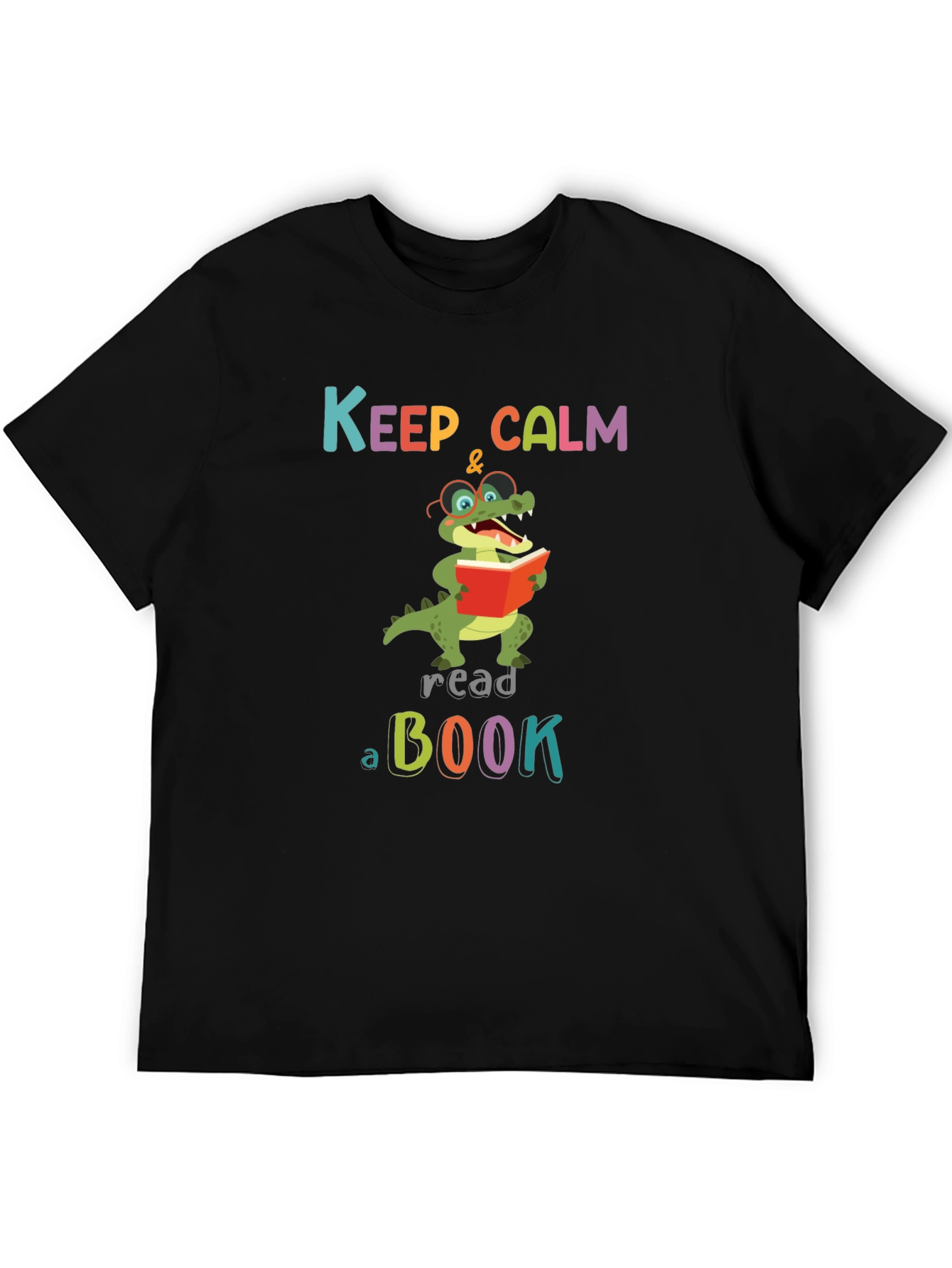 Keep Calm Read a Book Alligator Graphic T-Shirt