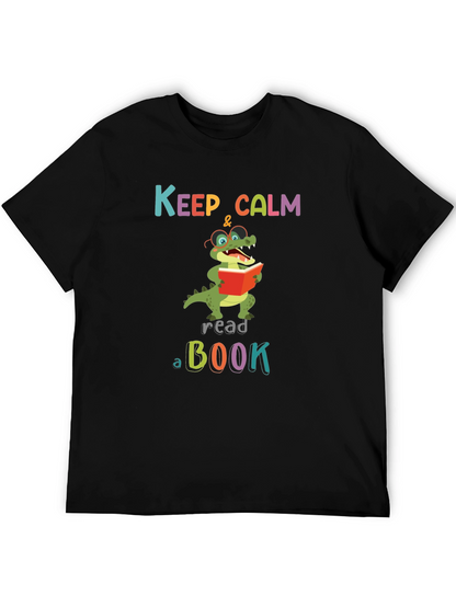 Keep Calm Read a Book Alligator Graphic T-Shirt