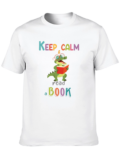 Keep Calm Read a Book Alligator Graphic T-Shirt