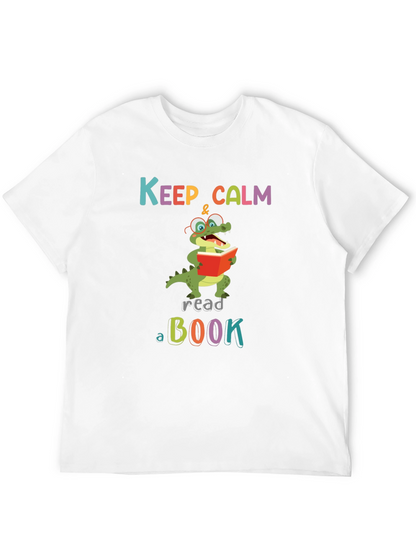 Keep Calm Read a Book Alligator Graphic T-Shirt