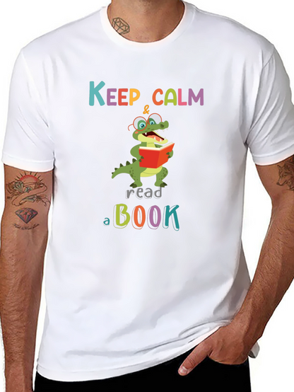 Keep Calm Read a Book Alligator Graphic T-Shirt