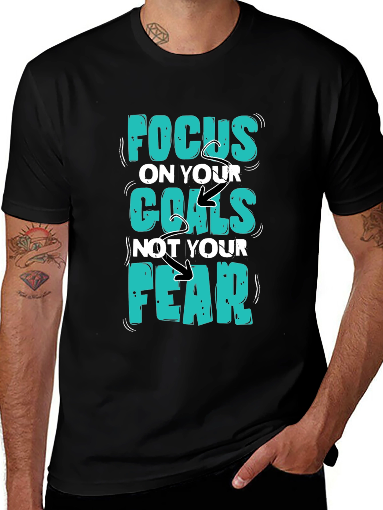 Focus Goals Tee - Motivational Graphic T-Shirt