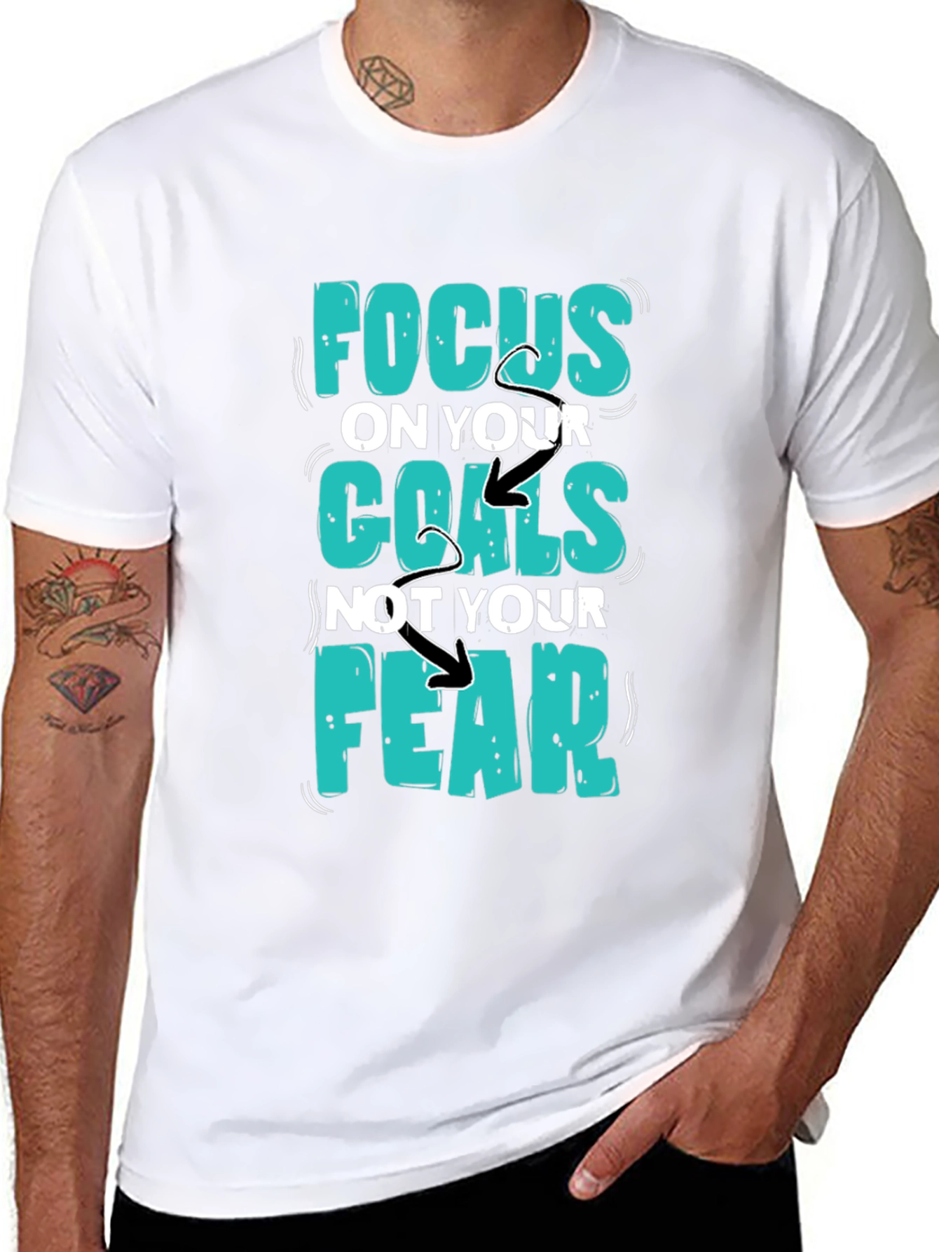 Focus Goals Tee - Motivational Graphic T-Shirt