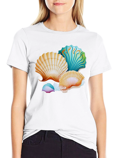 Seashell Graphic T-Shirt - Coastal Design