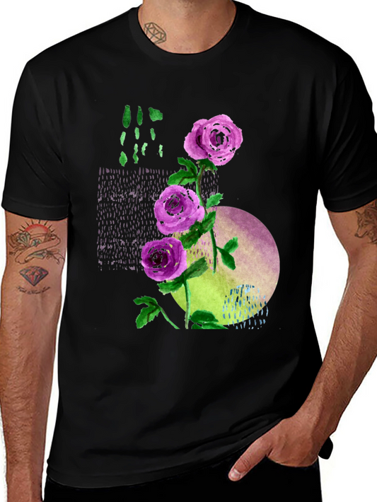Floral Watercolor T-Shirt - Artistic Design