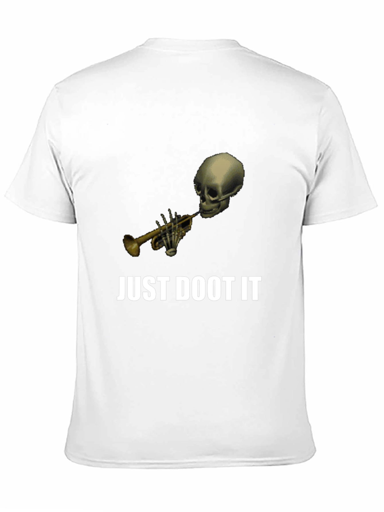 Just Doot It Funny Skeleton Trumpet Graphic Tee